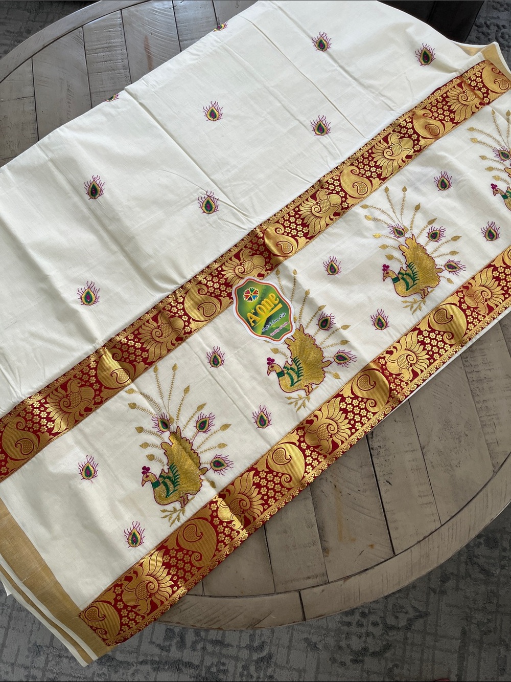 Saree Cream and Gold Embroidered